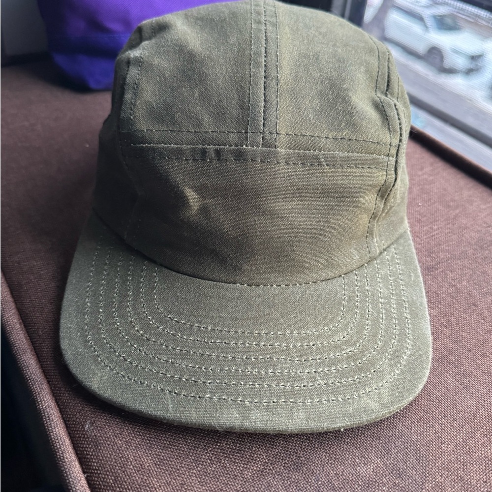 Gustin Olive Waxed Canvas 5-Panel Camp Hat
